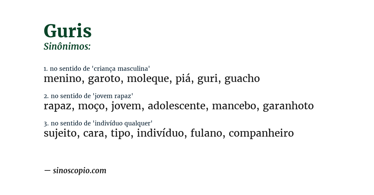 Sinônimo de guris