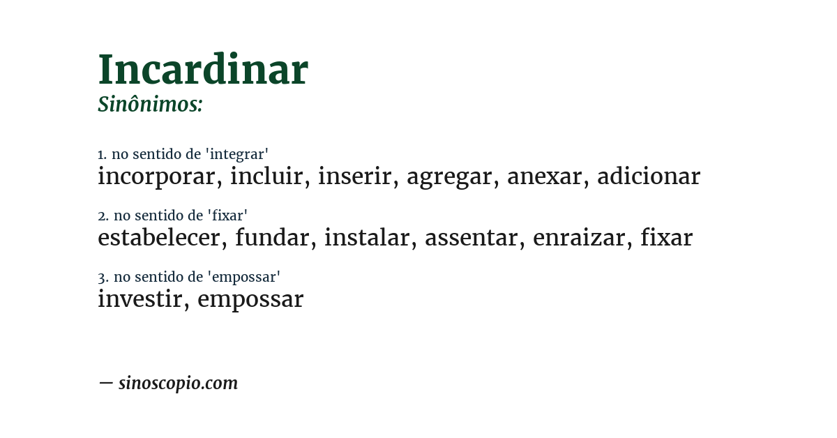 Sinônimo de incardinar