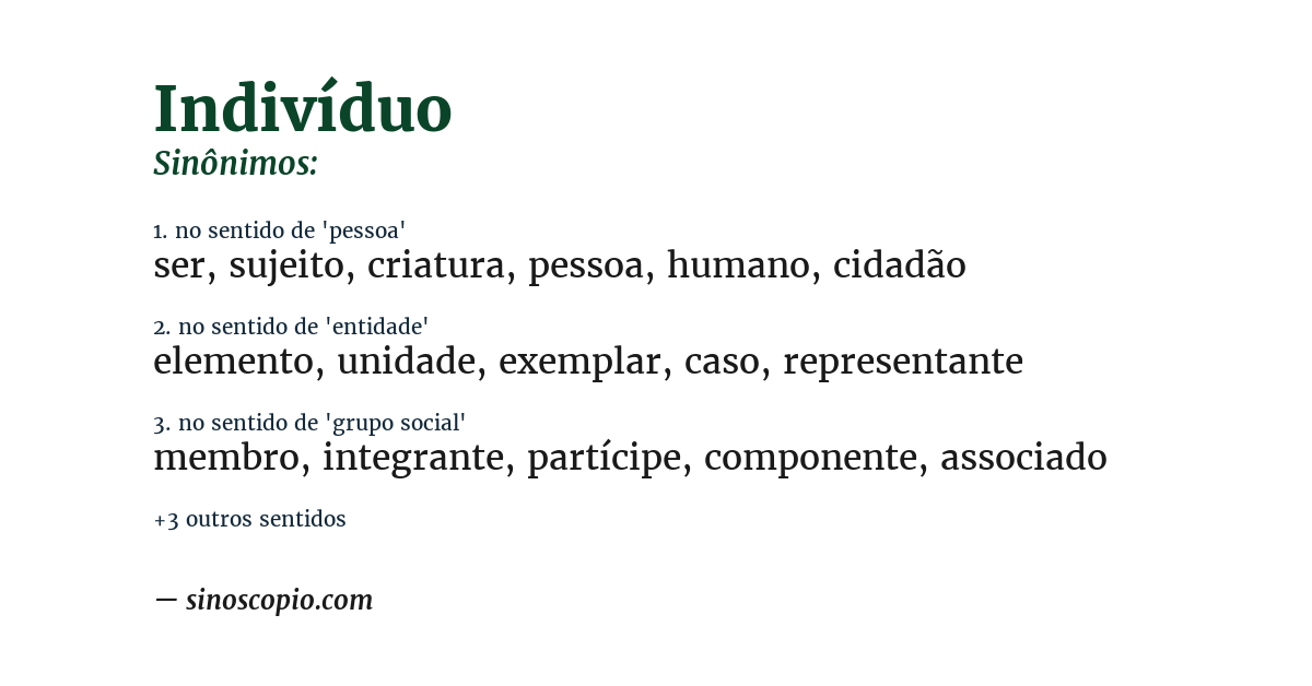 Sinônimo de indivíduo