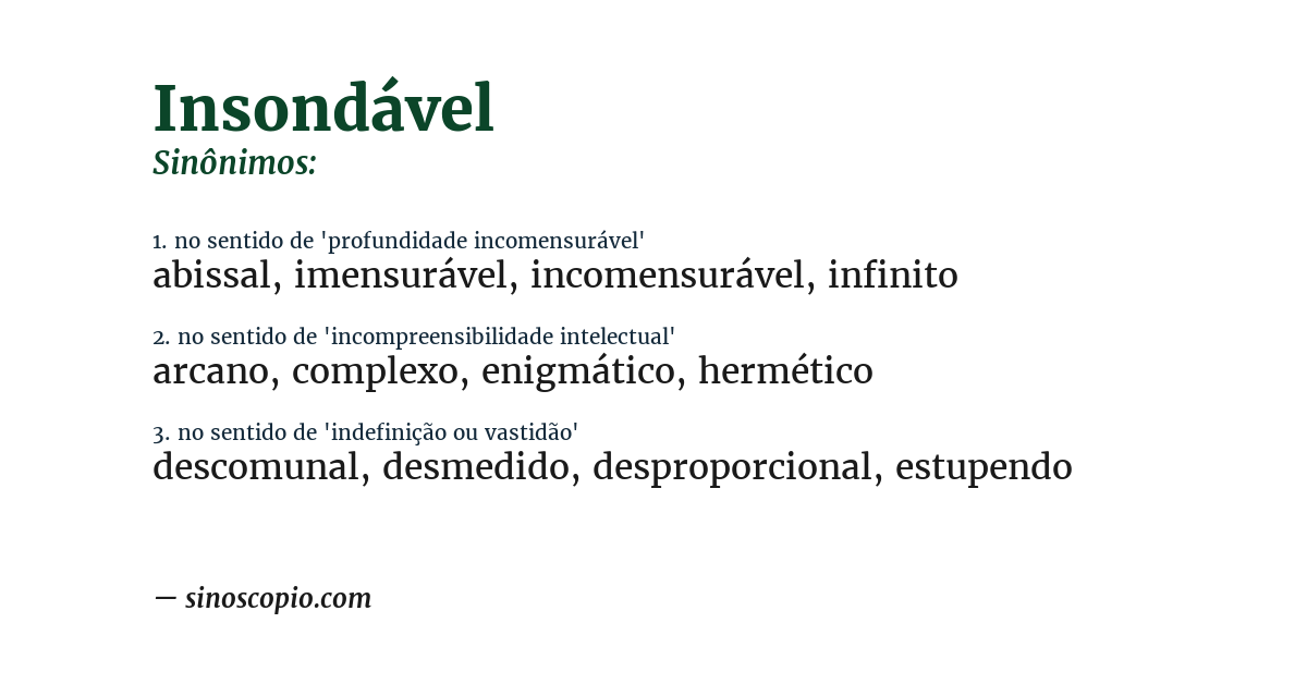 Sinônimo de insondável