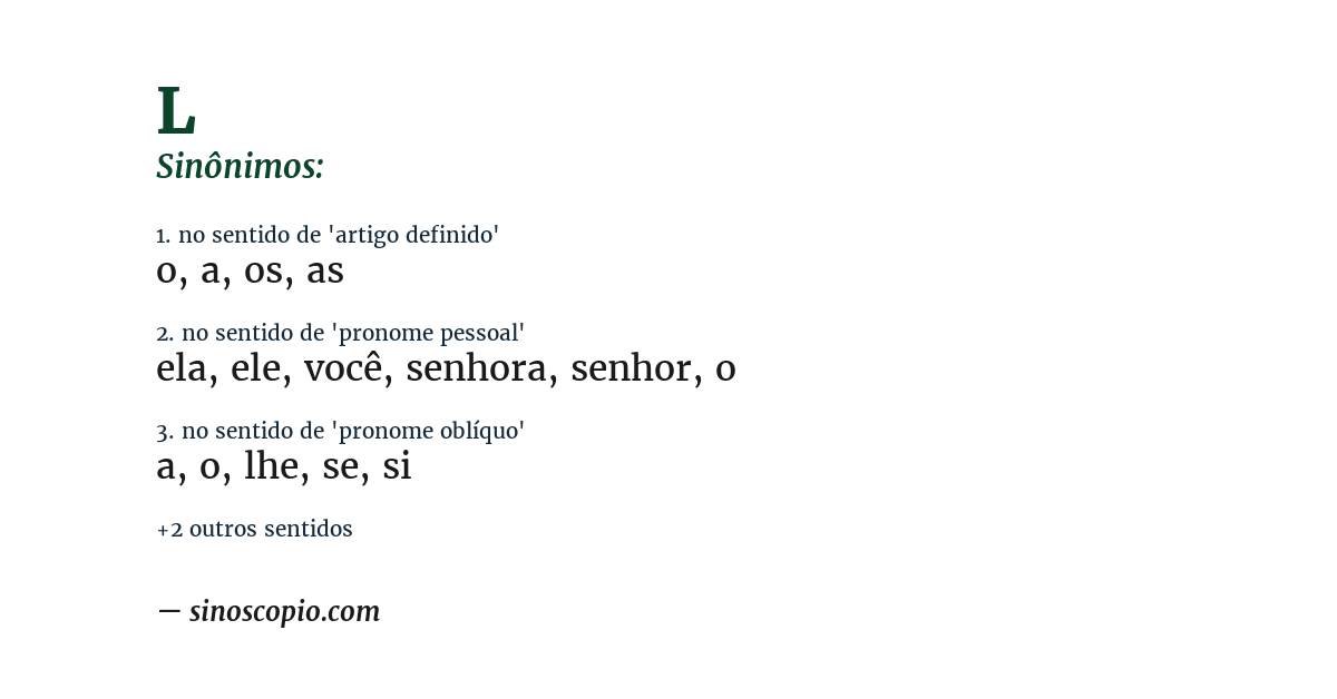 Sinônimo de l