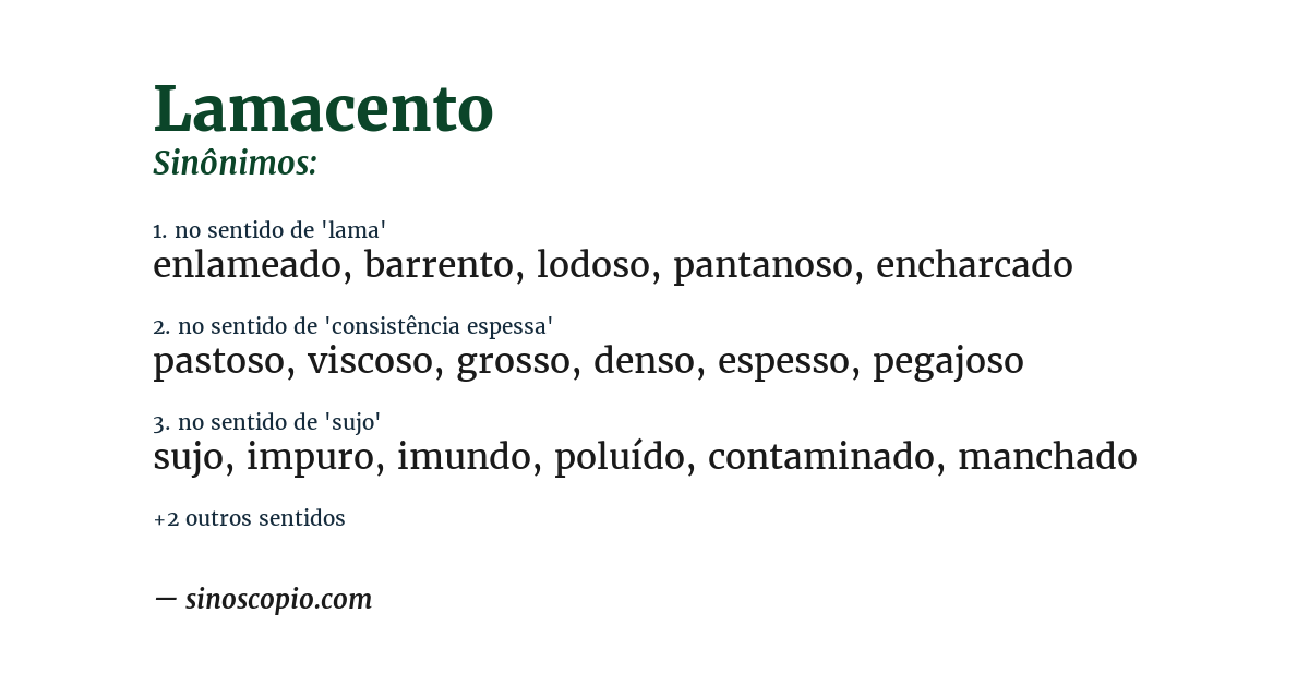 Sinônimo de lamacento