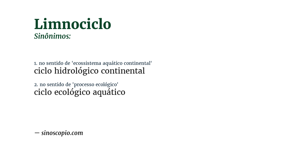 Sinônimo de limnociclo