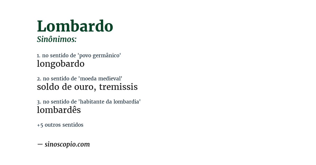 Sinônimo de lombardo