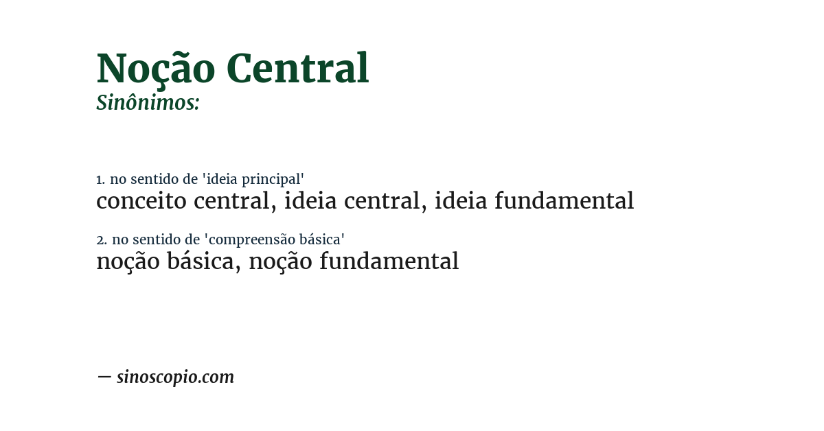 Sinônimo de noção central