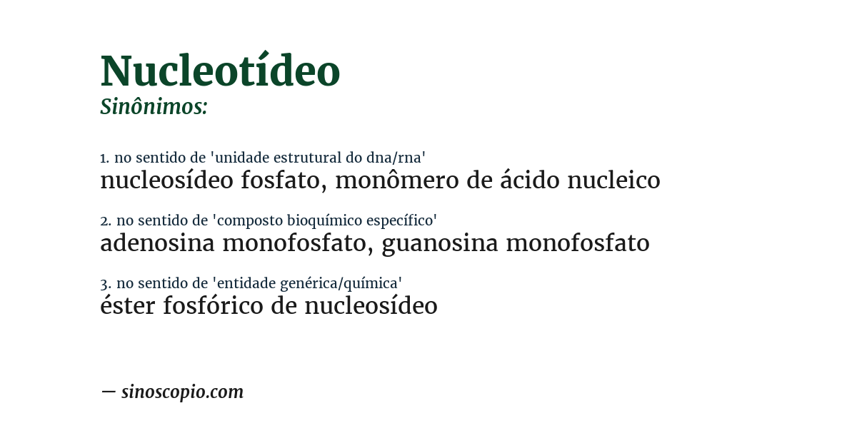 Sinônimo de nucleotídeo