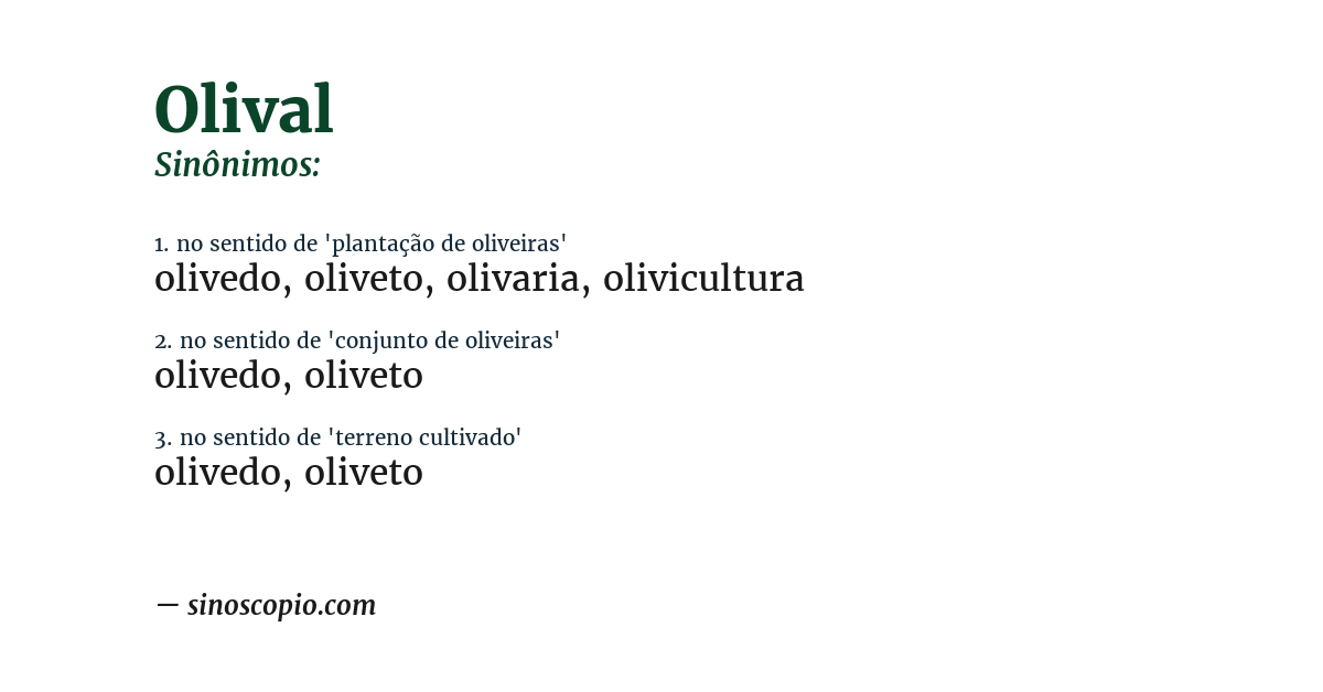 Sinônimo de olival