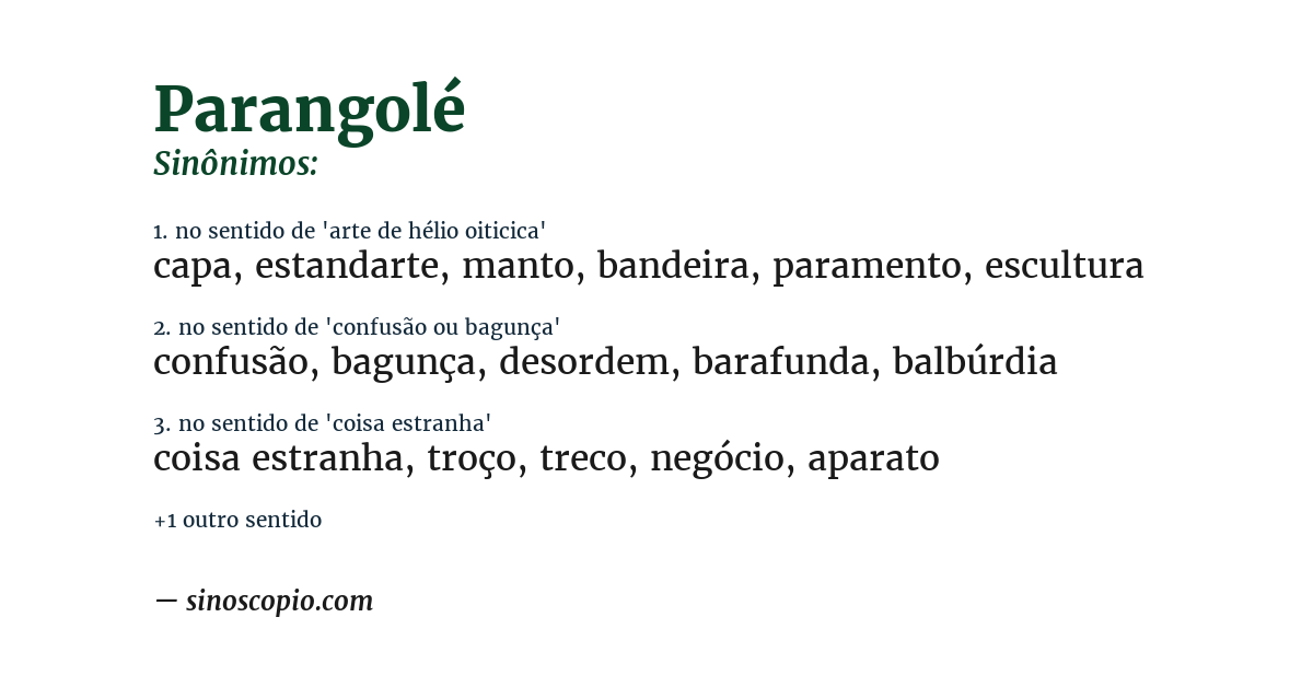 Sinônimo de parangolé