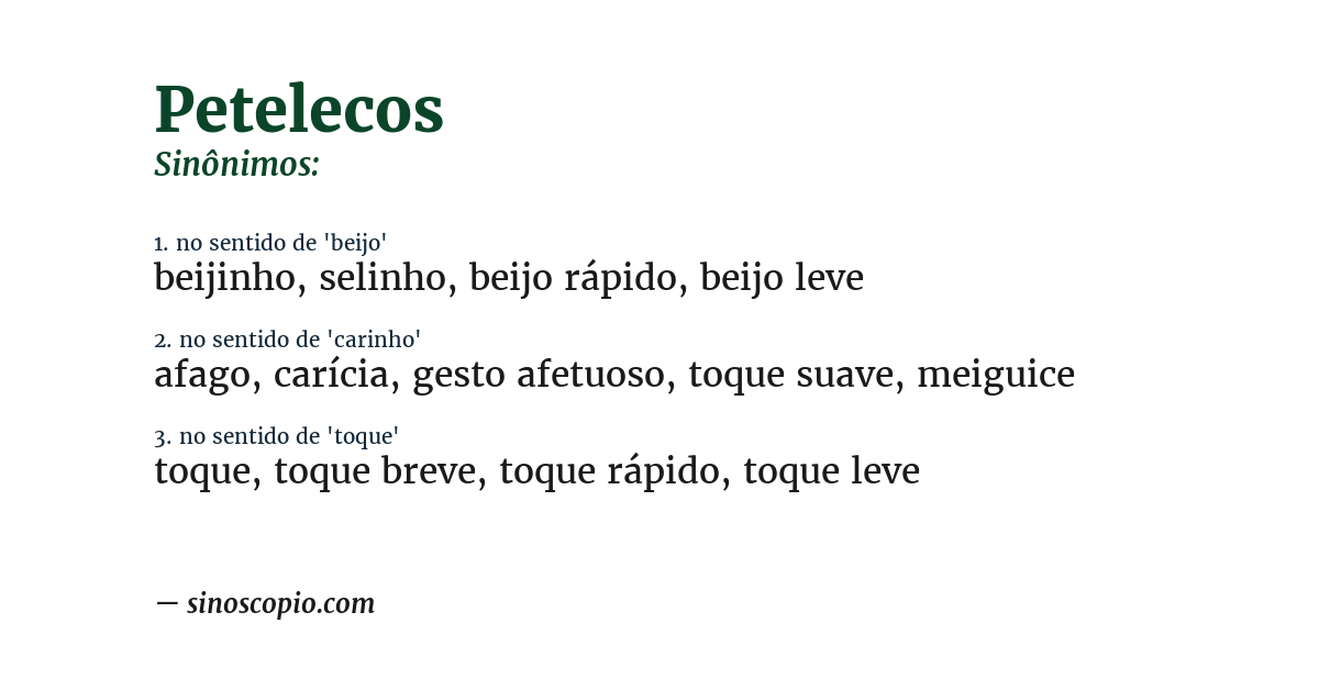 Sinônimo de petelecos