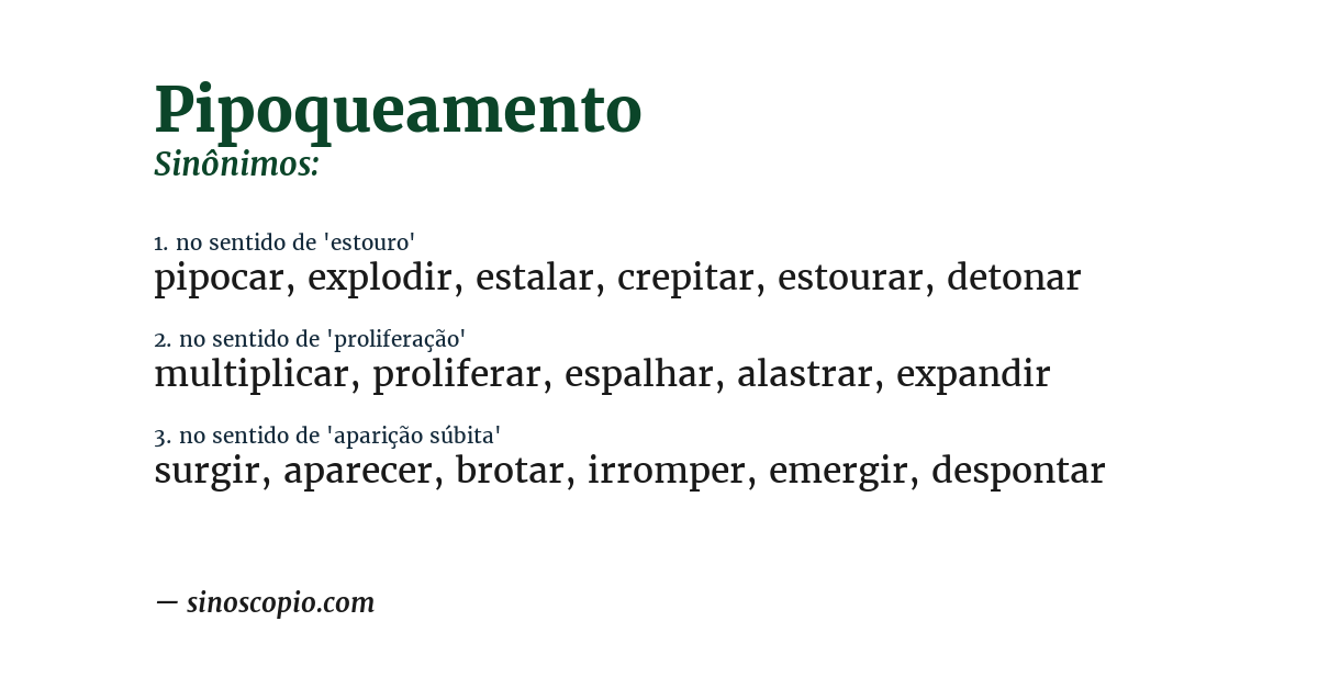Sinônimo de pipoqueamento