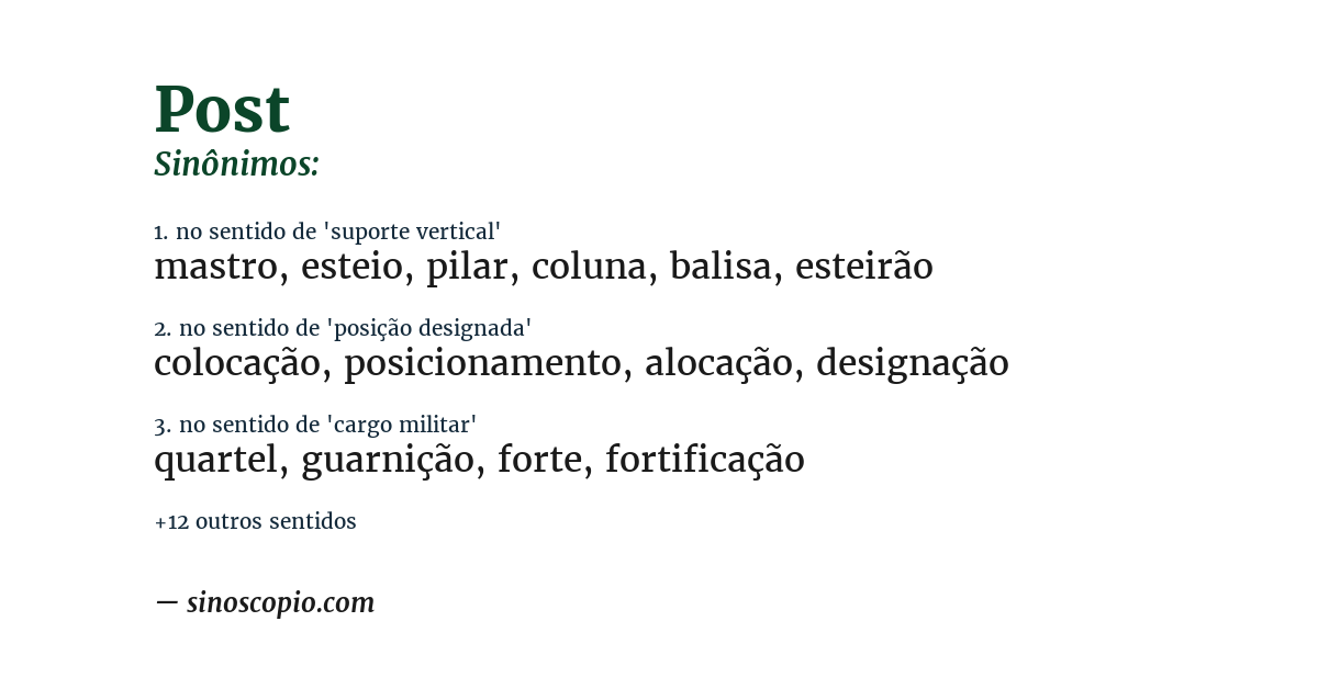 Sinônimo de post