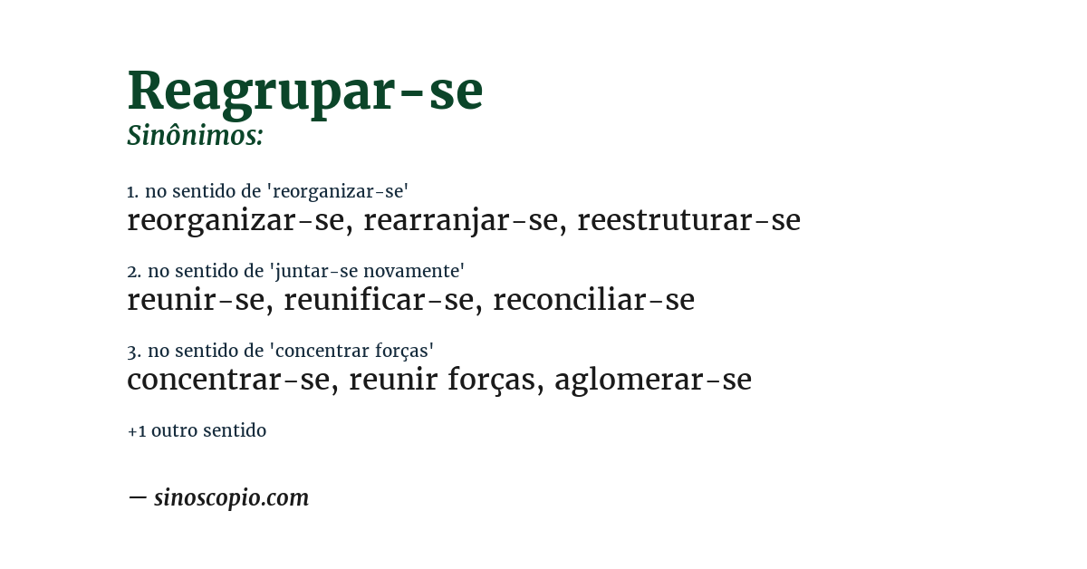 Sinônimo de reagrupar-se