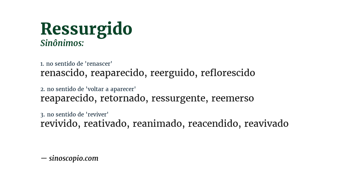 Sinônimo de ressurgido