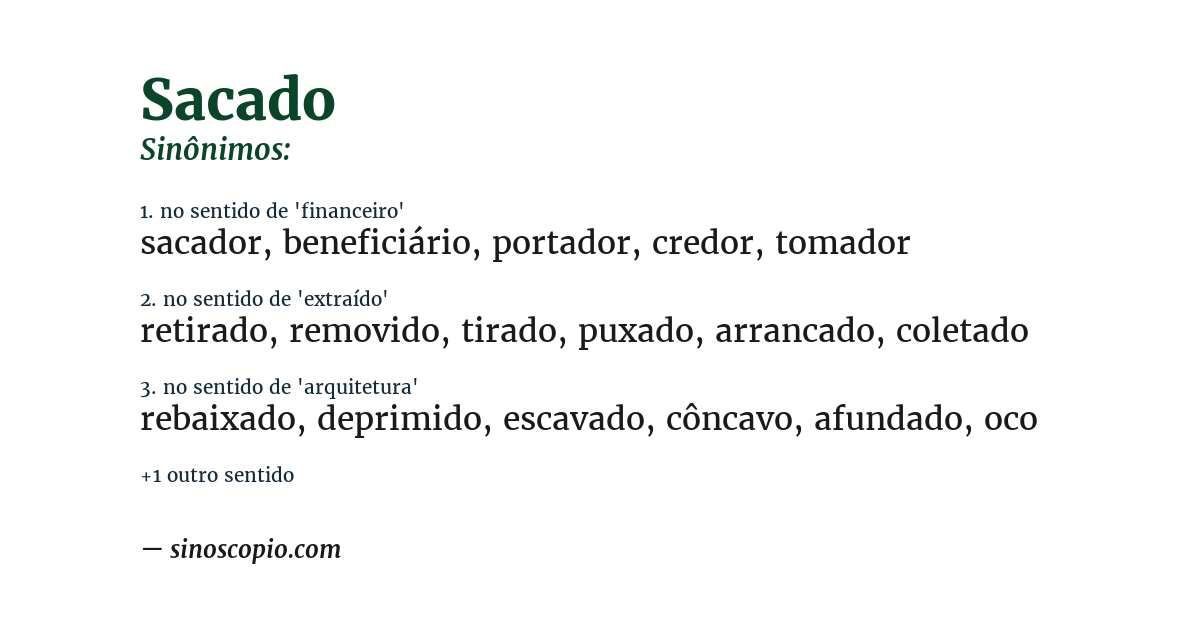Sinônimo de sacado