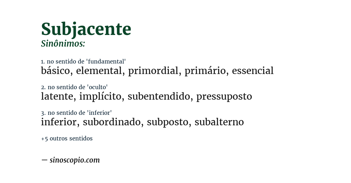 Sinônimo de subjacente
