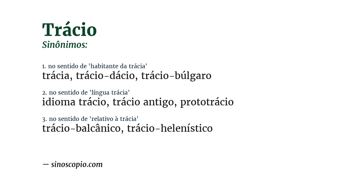 Sinônimo de trácio