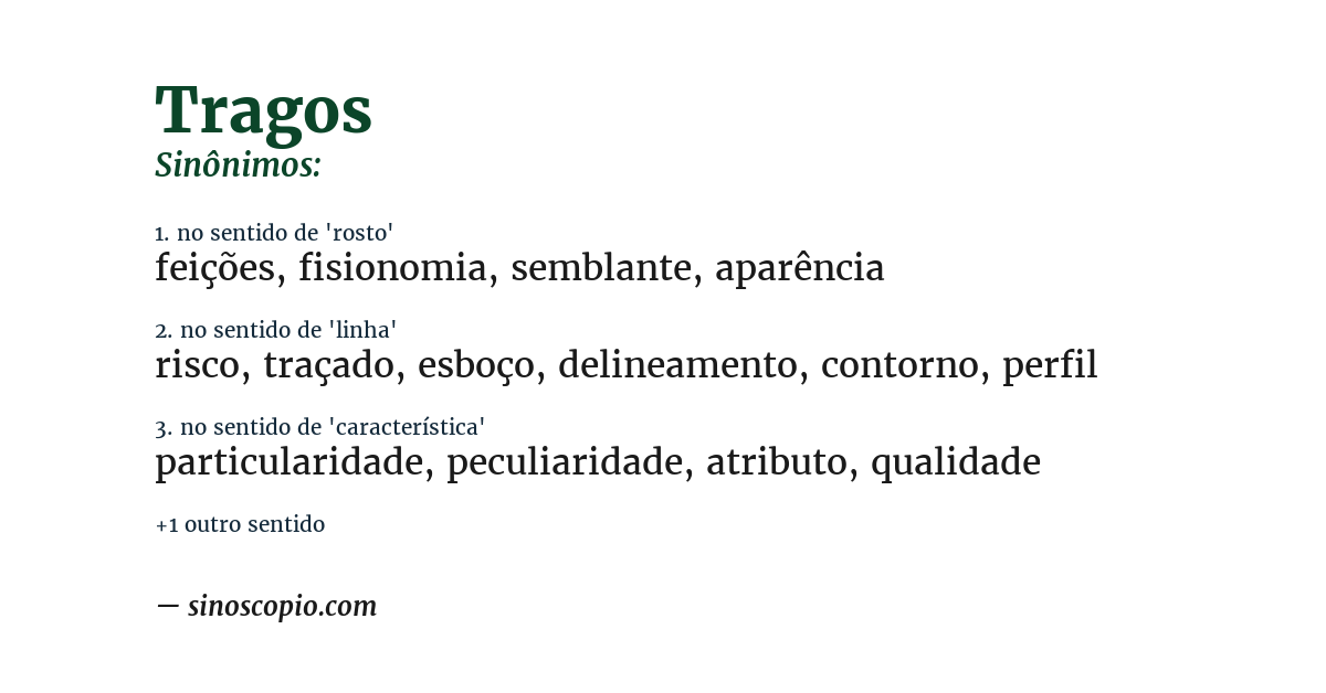 Sinônimo de tragos