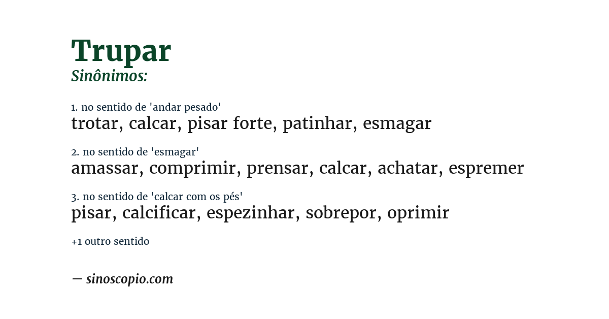 Sinônimo de trupar