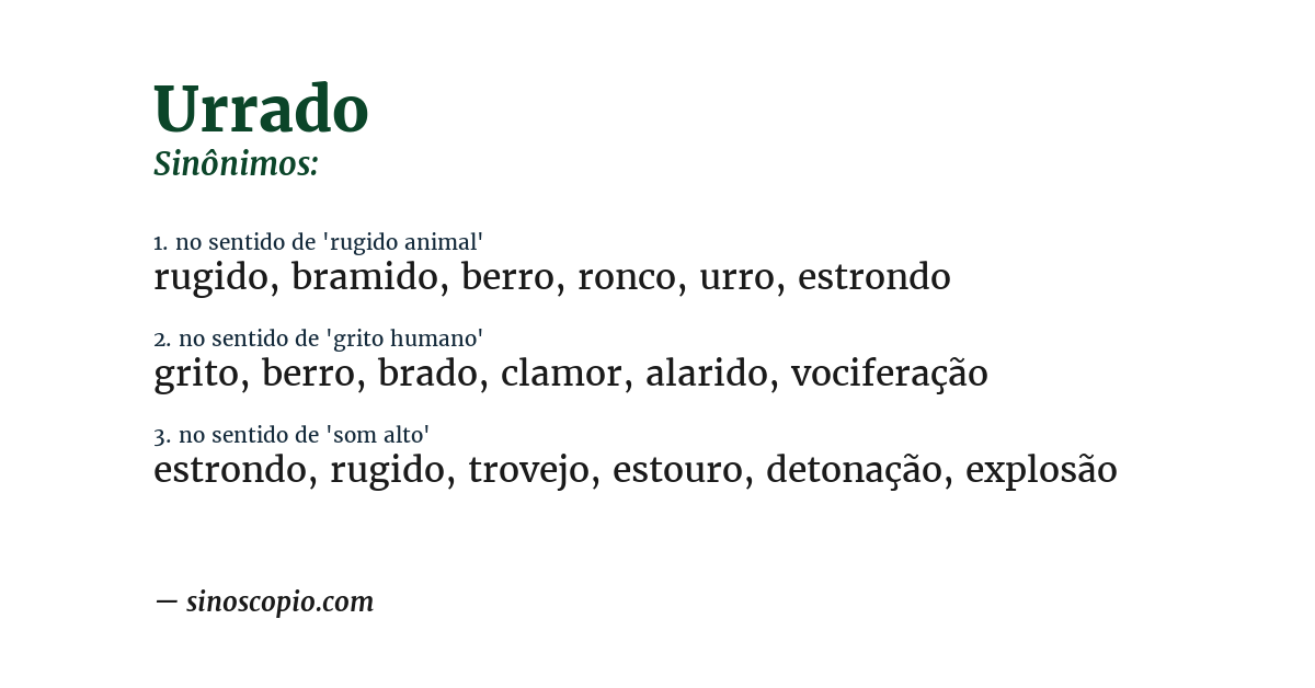 Sinônimo de urrado