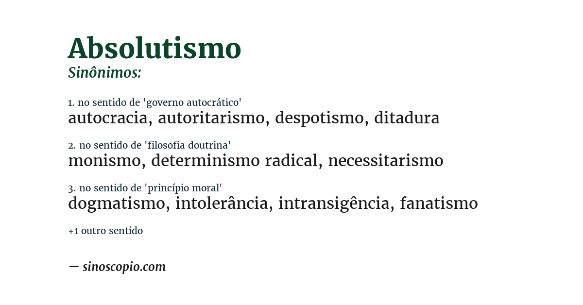 Sinônimo de absolutismo