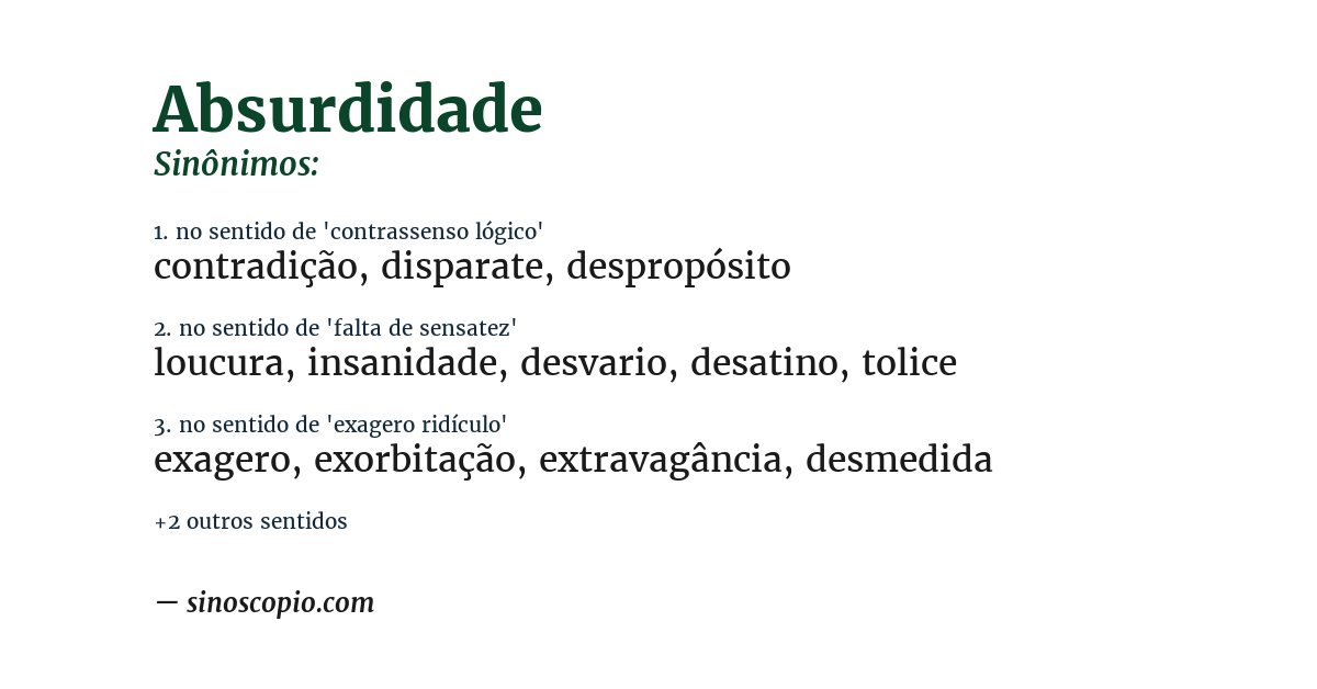 Sinônimo de absurdidade