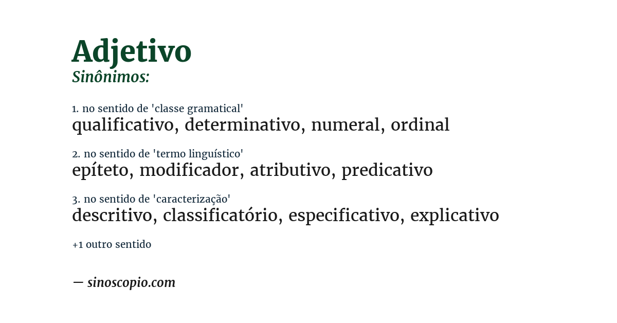 Sinônimo de adjetivo
