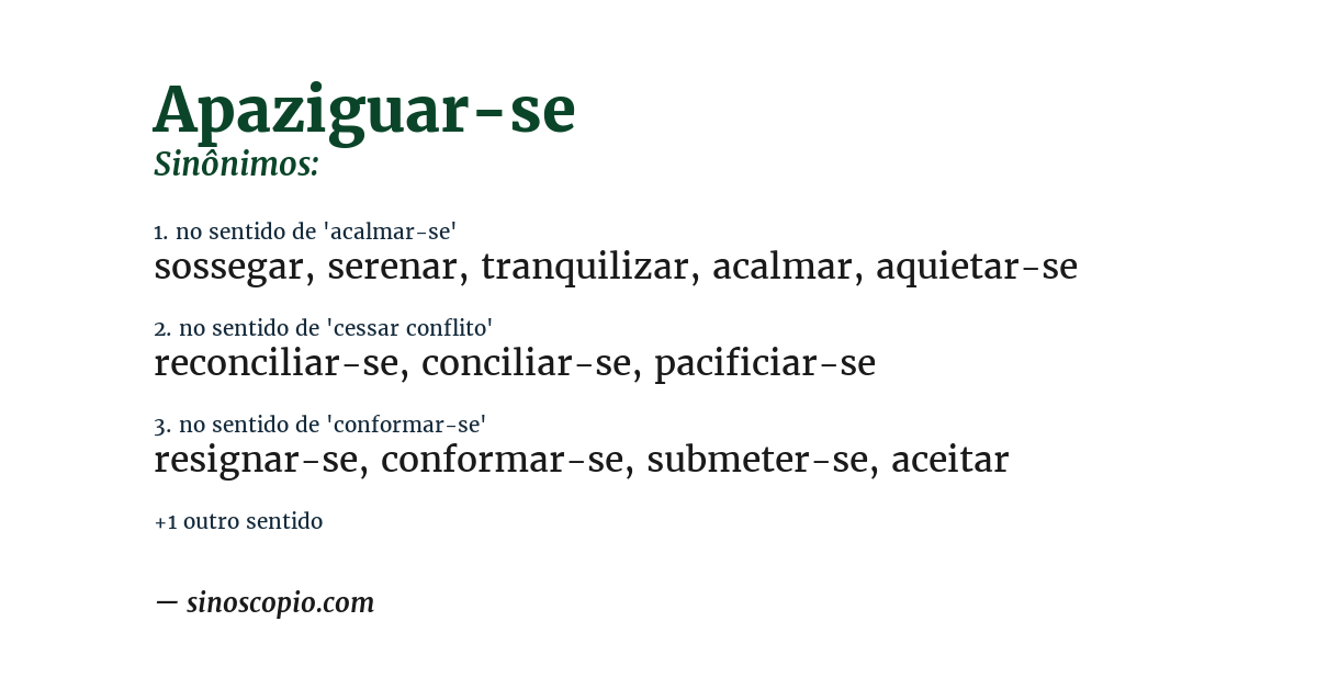Sinônimo de apaziguar-se