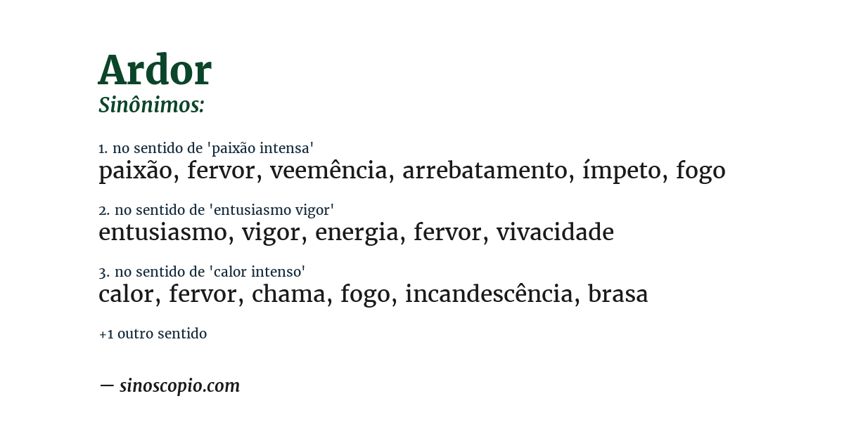 Sinônimo de ardor