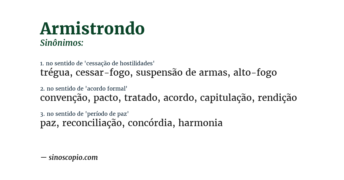 Sinônimo de armistrondo