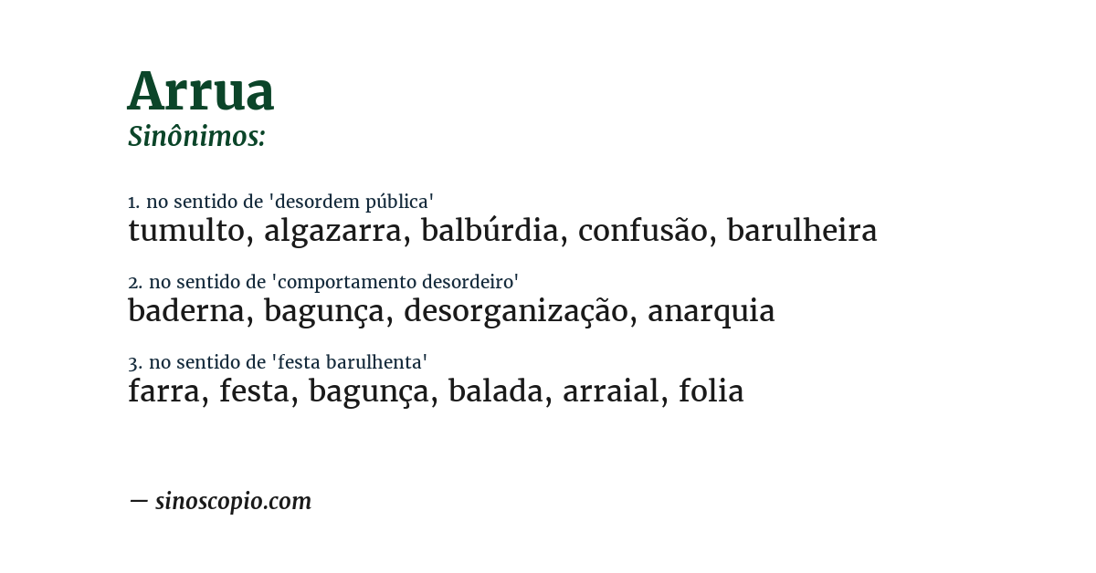 Sinônimo de arrua