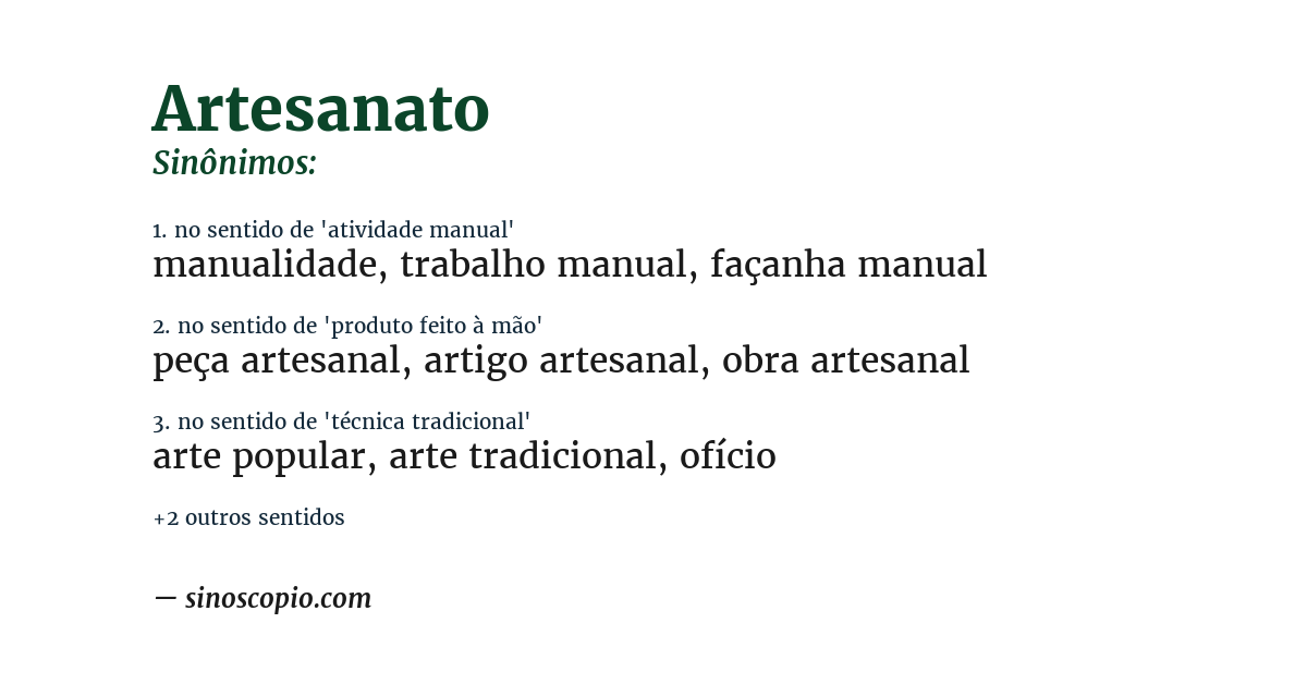 Sinônimo de artesanato