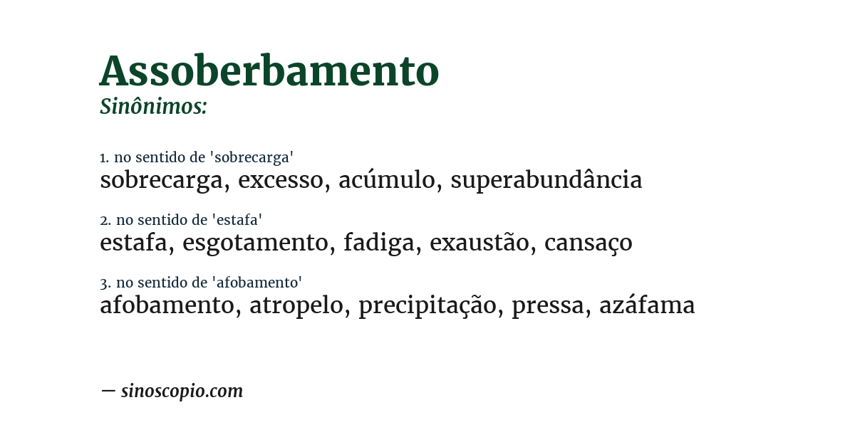 Sinônimo de assoberbamento