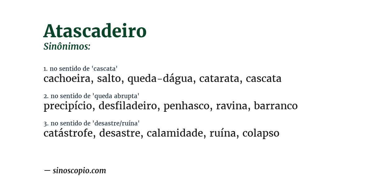 Sinônimo de atascadeiro