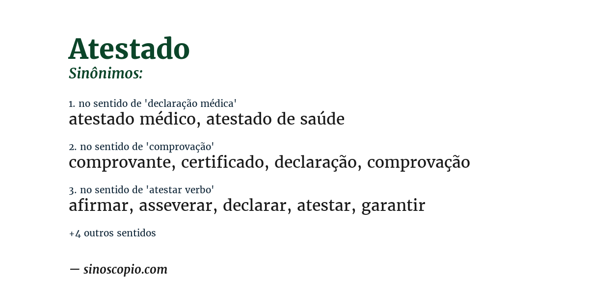 Sinônimo de atestado