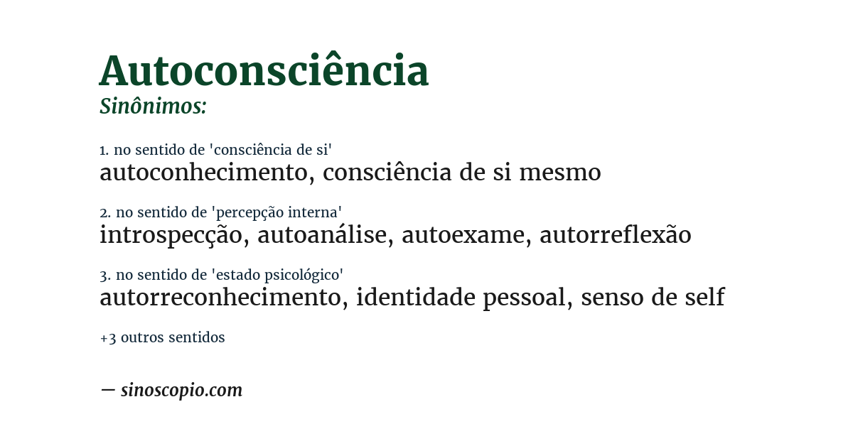 Sinônimo de autoconsciência