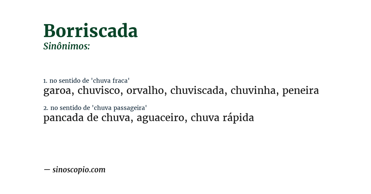 Sinônimo de borriscada
