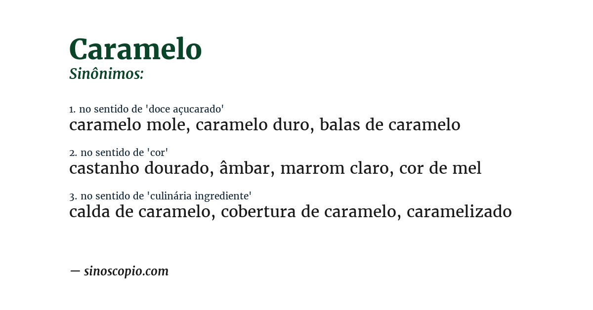 Sinônimo de caramelo