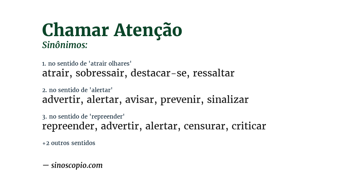 Sinônimo de chamar atenção