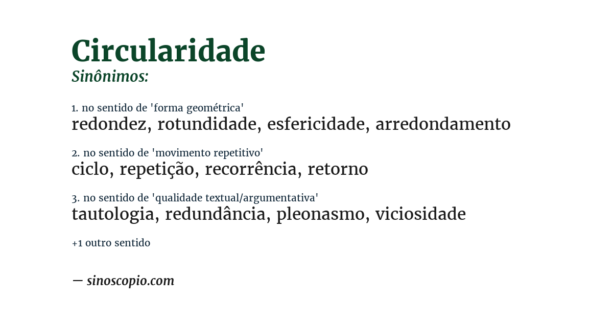 Sinônimo de circularidade