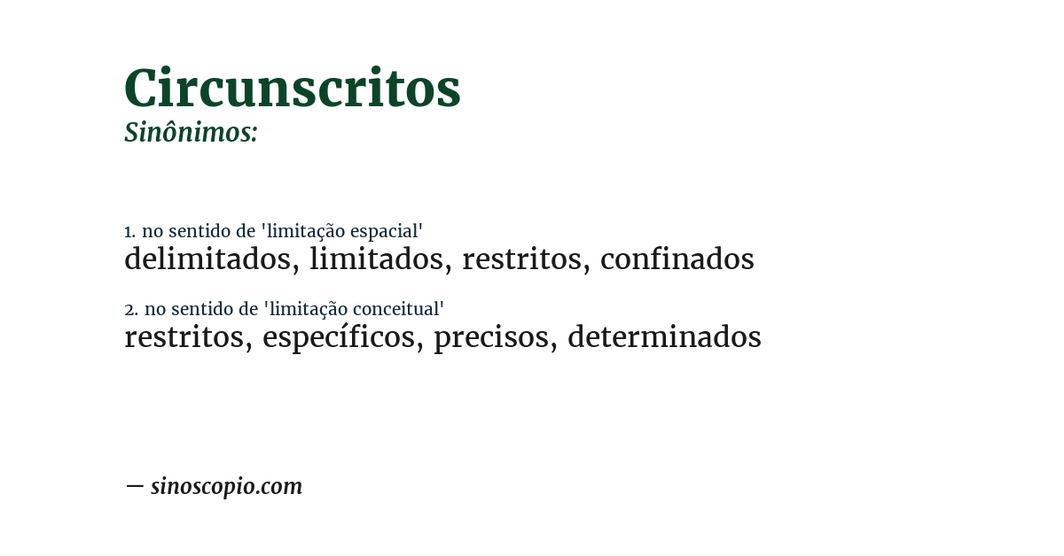 Sinônimo de circunscritos