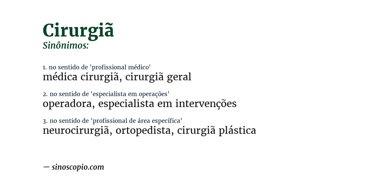 Sinônimo de cirurgiã