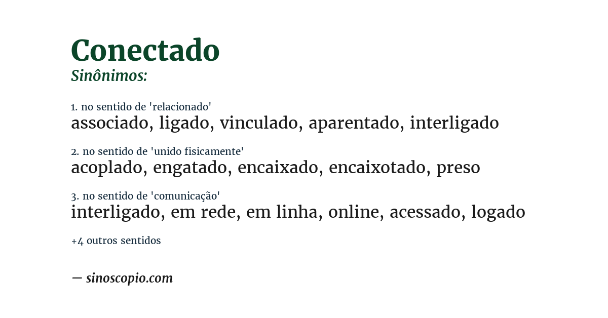 Sinônimo de conectado