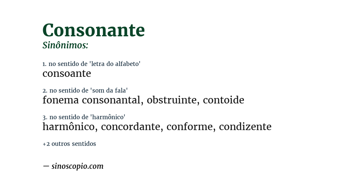 Sinônimo de consonante