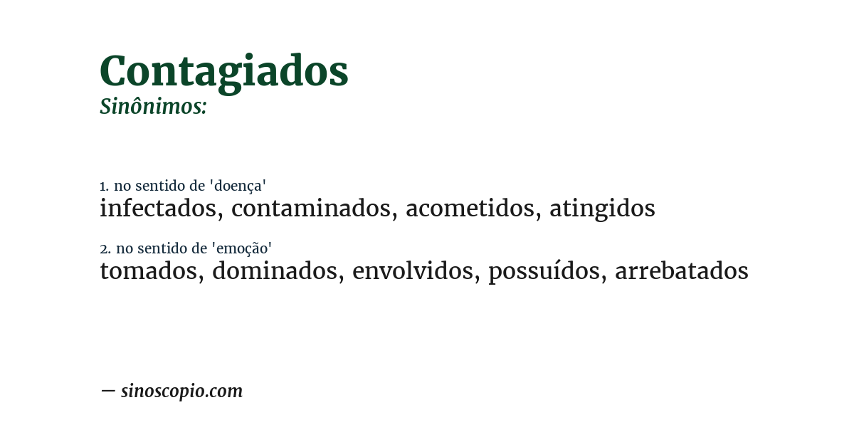 Sinônimo de contagiados