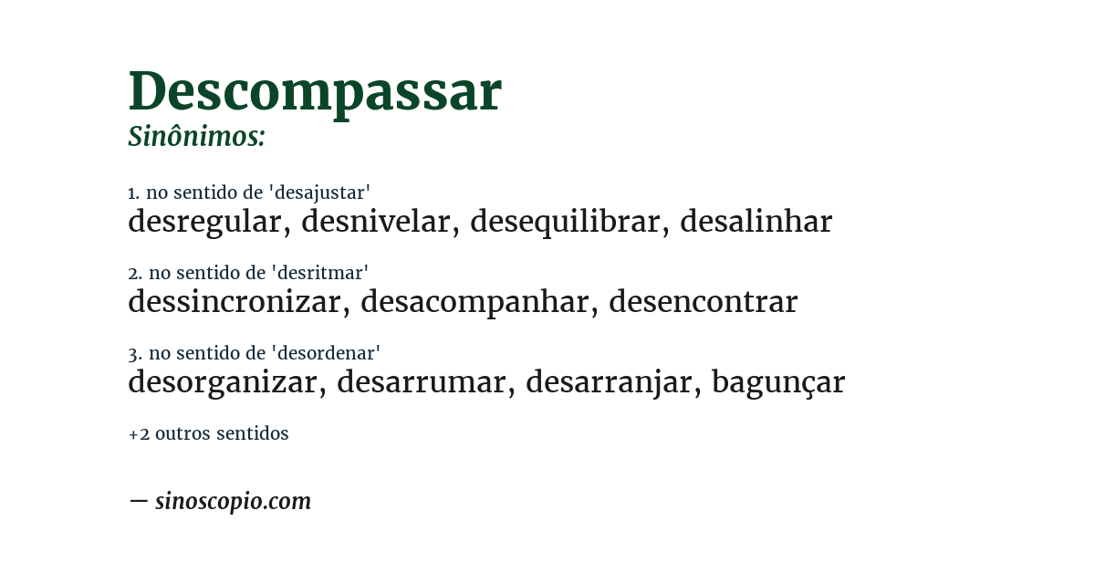 Sinônimo de descompassar