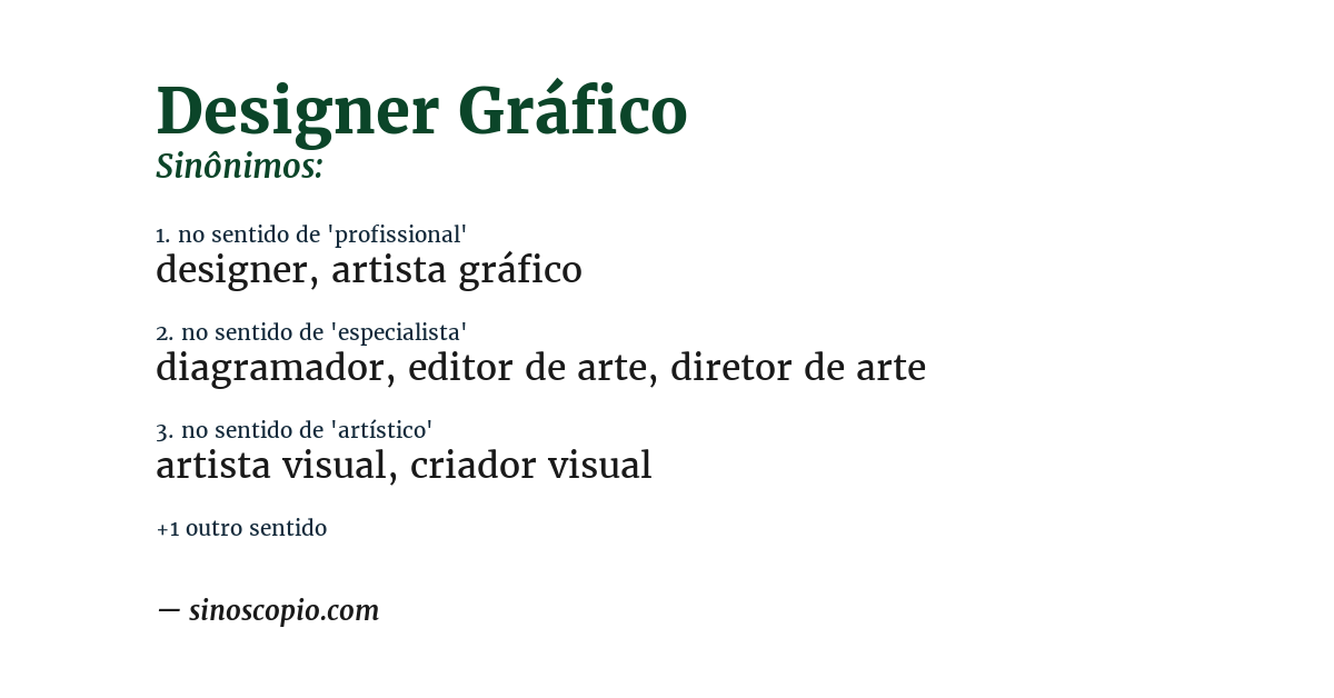 Sinônimo de designer gráfico
