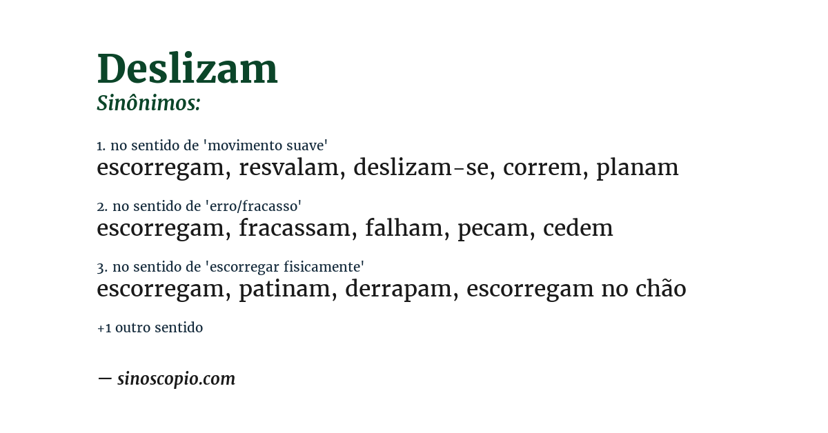 Sinônimo de deslizam