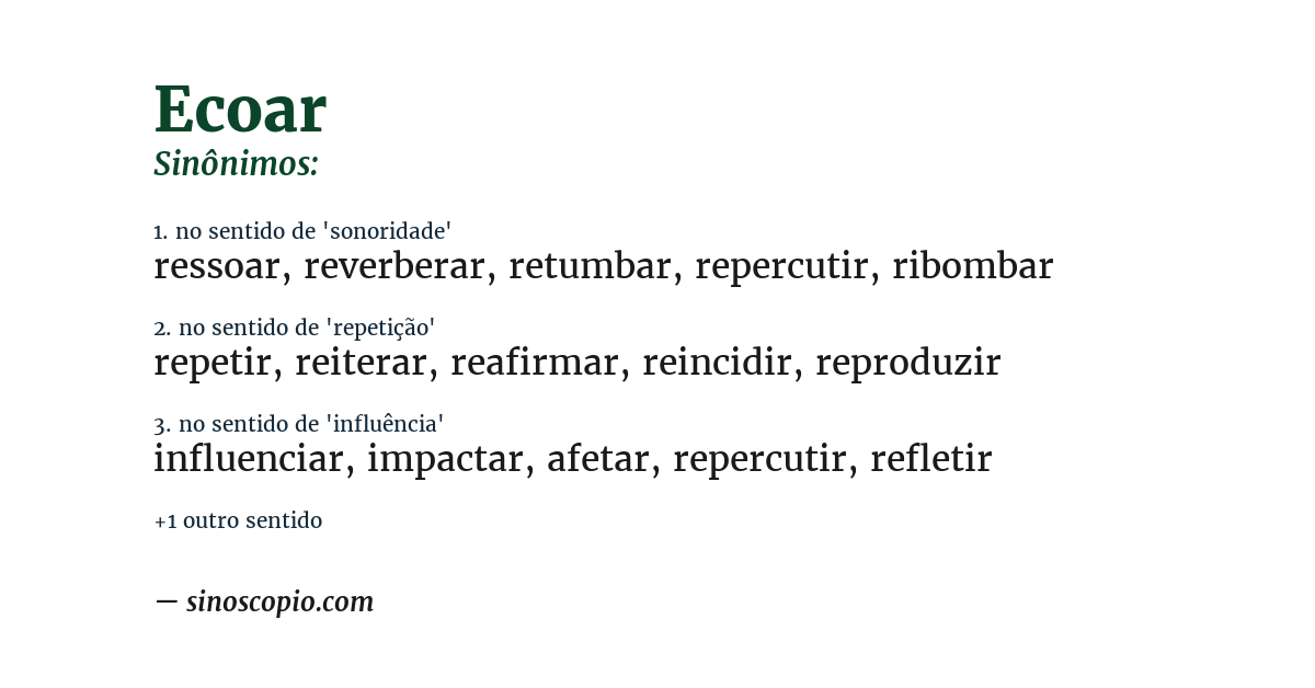 Sinônimo de ecoar