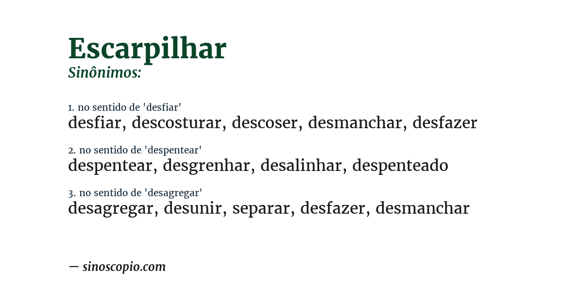 Sinônimo de escarpilhar