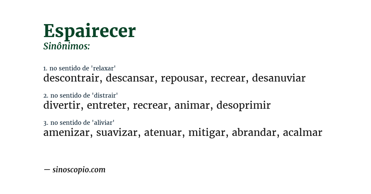 Sinônimo de espairecer